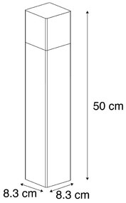 Vonkajšia svietidlo s kolíkom čierny opálový sklenený 50 cm zemný kolík a káblová žľaza - Denmark