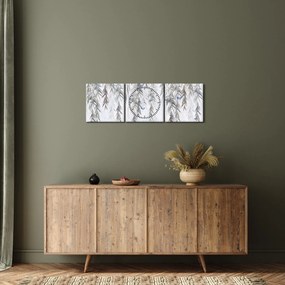 Obraz - Vŕbové vetvičky s motýľmi (s hodinami) (90x30 cm)