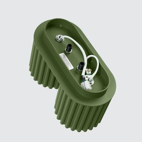 Stropné svietidlo Aura, 2x olivovo zelené hliníkové tienidlo, (10 cm)