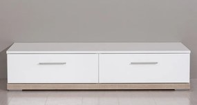 Obývacia stena Caracas Media, dub/biely lesk, s osvetlením