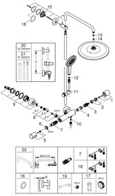 GROHE 26648000 - Sprchový systém RAINSHOWER SMARTACTIVE 310, 450 mm, lesklý chróm