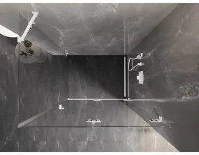 Mexen Lunar-F, sklápací sprchový kút pravý 100 x 80 cm, 8mm číre sklo, biely profil, 836-100-080-20-00-P