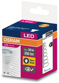 OSRAM LED žiarovka GU10, PAR16, 5W, 350lm, 2700K, teplá biela, 36°
