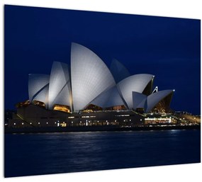 Sklenený obraz nočného Sydney (70x50 cm)