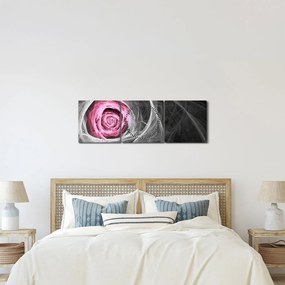 Obraz - Abstraktné ruže, fuchsiová (s hodinami) (90x30 cm)