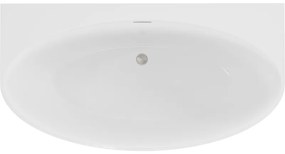 Mexen Bruna, voľne stojaca vaňa ku stene 150 x 82 cm, biela lesklá, brúsená oceľ, 52731508200-97