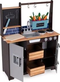 Drevená detská kuchynka ECOTOYS s doplnkami a zeleninou