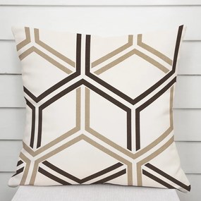 Biante Bavlnená obliečka na vankúš Sandra SA-558 Hnedé hexagóny na krémovom 40 x 60 cm