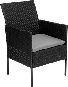 Sada zahradního nábytku MAGNOLIA černá/šedá