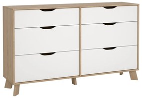 Biela/v prírodnej farbe komoda v dekore duba 156x92x40 cm Ikast – Tvilum