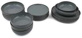 16-dielna jedálenská súprava, sivá/porcelán