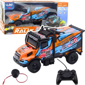 LEAN Toys RC nákladné auto na diaľkové ovládanie Osvetlená karoséria Oranžová