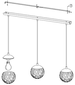Eglo 99072 - Luster na lanku MIRTAZZA 3xE27/60W/230V