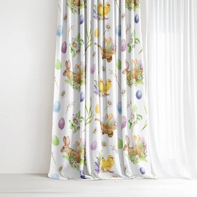 Goldea veľkonočný dekoračný záves - symboly veľkej noci 280x150 cm