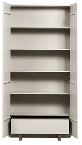 Krémovobiela modulárna skrinka z borovicového dreva 101x210 cm Basu – WOOOD