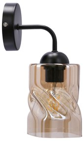Candellux FELIS Nástenné svietidlo Black 1X60W E27 Amber lampshade 21-00163