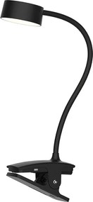Solight LED stolná nabíjacia lampička, 2W, 210lm, 3CCT, čierna, clip