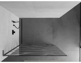 Mexen Kioto L, sprchová zástena Walk-In 110 x 200 cm, 8mm číre sklo biely vzor, grafitový profil, 800-110-103-95-97