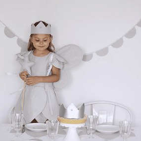 Ľanový kúzelný prútik šedý so striebrom