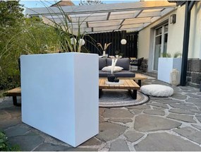 Kvetináč ELEMENTO, sklolaminát, šírka 88 cm, biely mat