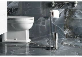 GEDY 143213 Circe stojan s držiakom na toaletný papier a WC štetkou, okrúhly, chróm