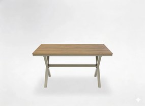 BEŽOVÝ HLINÍKOVÝ ZÁHRADNÝ STÔL 150 x 90 x 74 CM