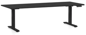 Výškovo nastaviteľný stôl OfficeTech C, 200 x 80 cm, čierna podnož, čierna