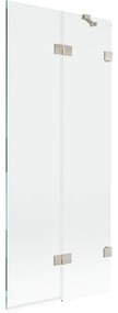 Mexen Lunar, 2-krídlová vaňová zástena pravá 80 x 150 cm, číre sklo, brúsená oceľ, 897-080-100-97-00-P