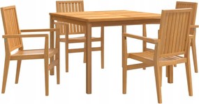 vidaXL 5-dielna sada záhradného nábytku, masívne teakové drevo
