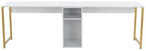 Kancelárska zostava pre 2 osoby TWIN biela/zlatá