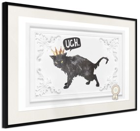 Artgeist Plagát - Cat in Crown [Poster] Veľkosť: 30x20, Verzia: Zlatý rám s passe-partout