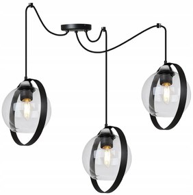Závesné svietidlo Haga Ring Spider, 3x transparentné sklenené tienidlo (výber z 3 farieb uchytenia)