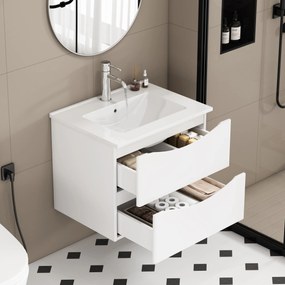 Závesná skrinka pod umývadlo Houseland Bravio 60 cm biela