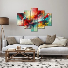 Obraz – Abstrakcia s červenou (150x105 cm)