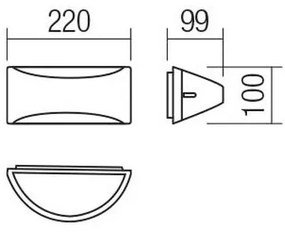 Redo 90191 - LED Vonkajšie nástenné svietidlo SCUDO LED/10W/230V 3000K IP54 antr