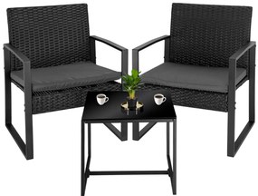 Zahradní sestava Coffi černá/šedá