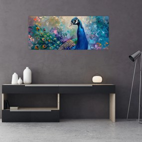 Obraz - Maľba páva (120x50 cm)
