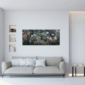 Obraz - Maľovaný vzor džungle (120x50 cm)