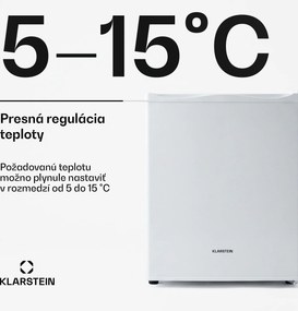 Klarstein Happy Hour, minibar, 5-15°C, energet. trieda G, tichý, 23dB, LED svetlo