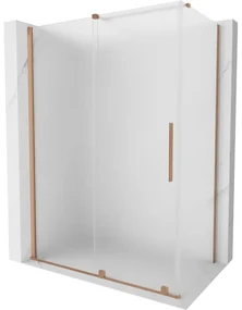 Mexen Velar, sprchový kút s posuvnými dverami 160 x 90 cm, 8mm sklo námraza, medená matná, 871-160-090-31-65