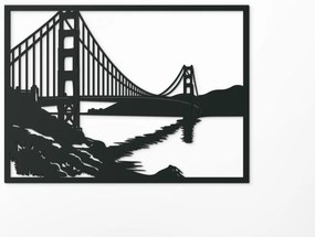 drevko Obraz Most Golden Gate, San Francisco Rozmer obrazu: 47,5 x 65 cm, Farba dekorácie: Čierna