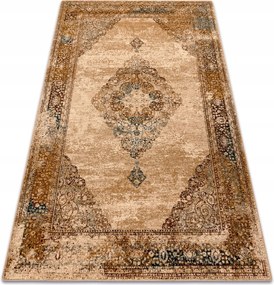 Koberec Do Obývačky vlna Omega Stila krémová Rámčka Rozeta 235x350 cm