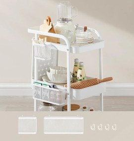 Pojízdný kuchyňský vozík Meshy bílý