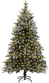 Umelý vianočný stromček s LED a vločkami snehu 240 cm PVC a PE 3077787