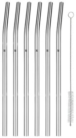 Set 6 antikoro slamiek s čistiacou kefkou WMF Profi, dĺžka 24 cm