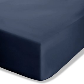 Tmavomodrá napínacia perkálová plachta 90x190 cm Easy Iron Percale – Catherine Lansfield