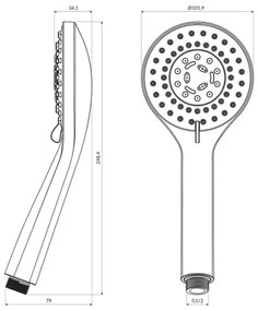 OMNIRES YOSEMITE-RCR - Ručná sprcha YOSEMITE lesklý chróm