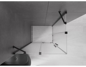 Mexen Velar Duo, sprchový kút s posuvnými dverami 100 x 90 cm, 8mm sklo námraza, čierna matná, 871-100-090-32-70