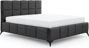 Moderná čalúnená posteľ MALO 200x180, tm. sivá (Matt Velvet 97)