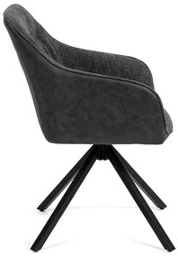 Noela Otočná jedálenská stolička látková LOREN tmavo šedá